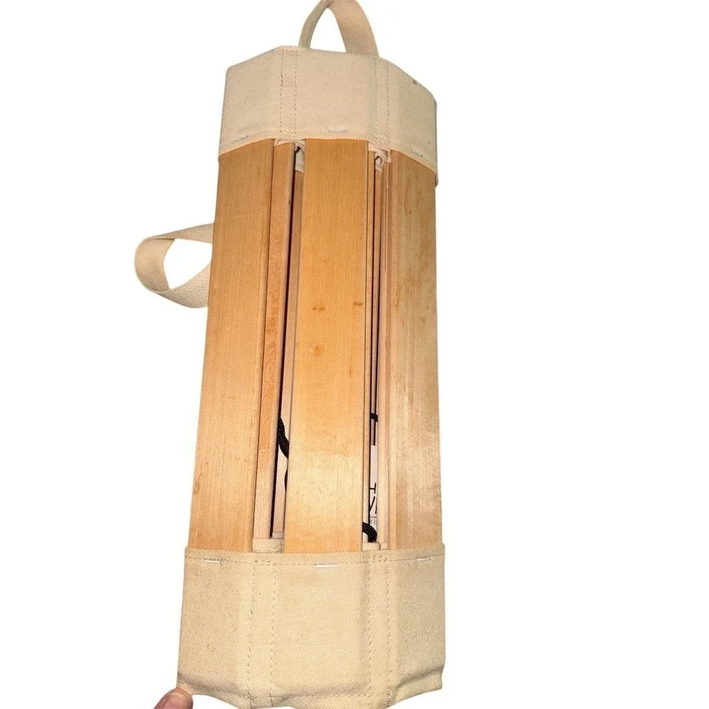 HowdaHug Howda-Seat Portable Folding Slat Chair Seat Pad Beige w Straps stadium